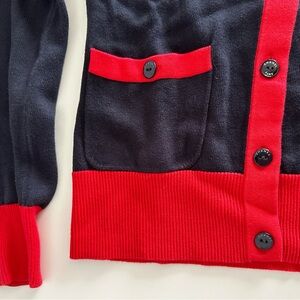 Chanel Navy & Red Cardigan Sweater